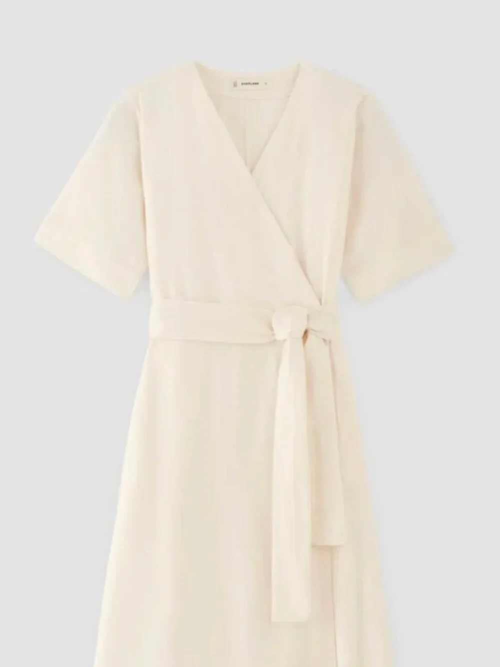 Everlane Bone Linen Wrap Dress Size M NWT